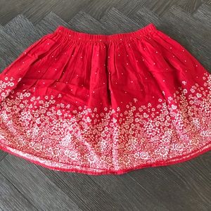Gap Girls Red Floral Skirt